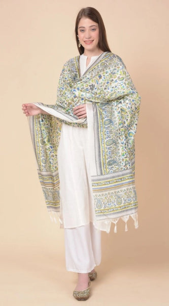 Mayawye Women's Art Silk Printed Dupatta (Grey, Length: 2.25 to 2.50 Mtr)
