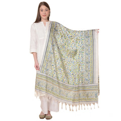 Mayawye Women's Art Silk Printed Dupatta (Grey, Length: 2.25 to 2.50 Mtr)