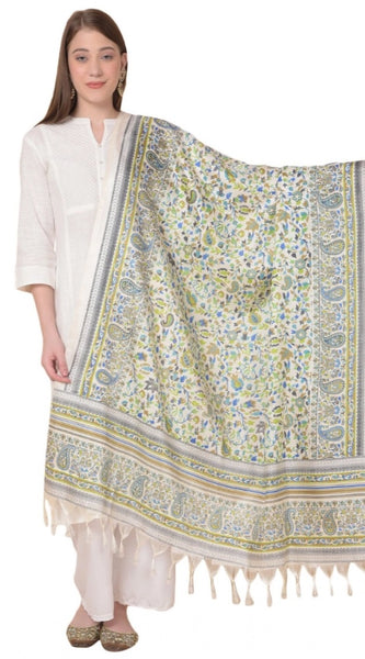 Mayawye Women's Art Silk Printed Dupatta (Grey, Length: 2.25 to 2.50 Mtr)