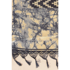 Mayawye Women's Art Silk Printed Dupatta (Black, Length: 2.25 to 2.50 Mtr)