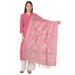 Mayawye Women's Art Silk Printed Dupatta (Pink, Length: 2.25 to 2.50 Mtr)