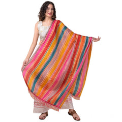 Mayawye Women's Chanderi Printed Dupatta (Multicolor, Length: 2.25 to 2.50 Mtr)