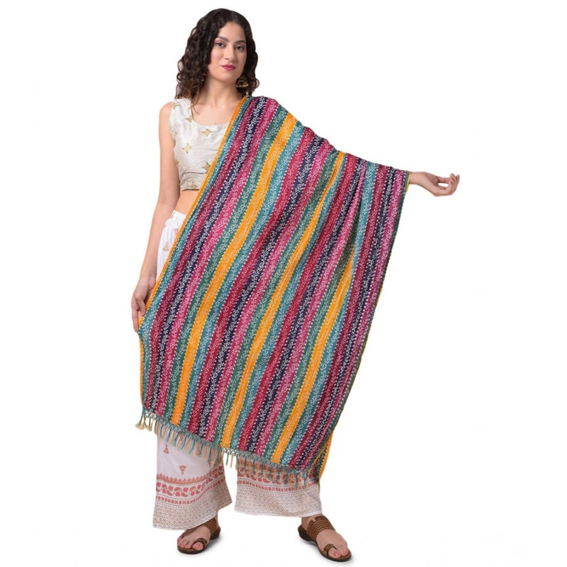 Mayawye Women's Chanderi Printed Dupatta (Multicolor, Length: 2.25 to 2.50 Mtr)