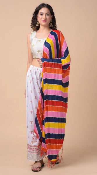 Mayawye Women's Chanderi Printed Dupatta (Multicolor, Length: 2.25 to 2.50 Mtr)