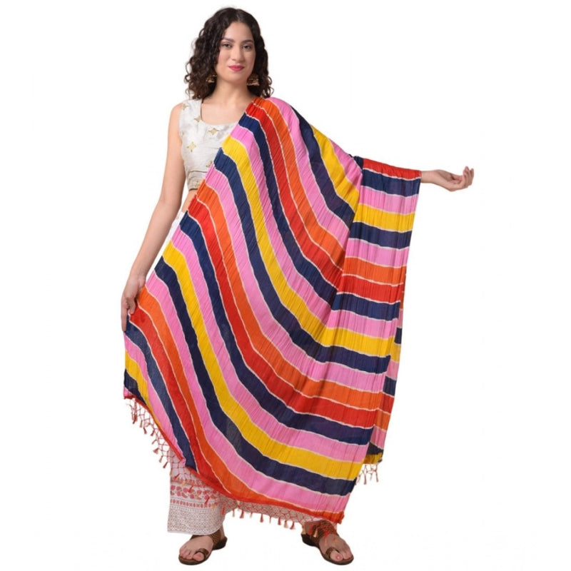 Mayawye Women's Chanderi Printed Dupatta (Multicolor, Length: 2.25 to 2.50 Mtr)