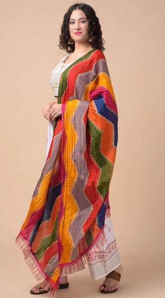 Mayawye Women's Chanderi Printed Dupatta (Multicolor, Length: 2.25 to 2.50 Mtr)