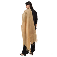 Mayawye Women's Chanderi Solid Dupatta (Gold, Length: 2.25 to 2.50 Mtr)
