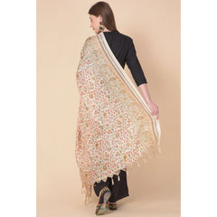 Mayawye Women's Art Silk Printed Dupatta (White, Length: 2.25 to 2.50 Mtr)