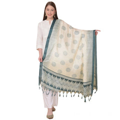 Mayawye Women's Art Silk Printed Dupatta (Grey, Length: 2.25 to 2.50 Mtr)