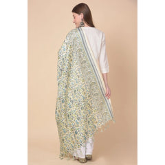 Mayawye Women's Art Silk Printed Dupatta (Off White, Length: 2.25 to 2.50 Mtr)