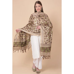 Mayawye Women's Art Silk Printed Dupatta (Gold, Length: 2.25 to 2.50 Mtr)
