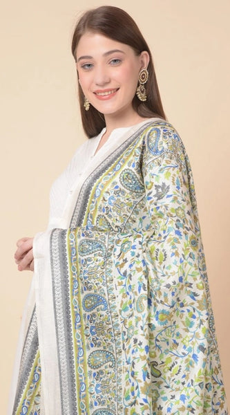 Mayawye Women's Art Silk Printed Dupatta (Grey, Length: 2.25 to 2.50 Mtr)