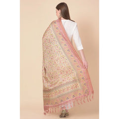 Mayawye Women's Art Silk Printed Dupatta (Pink, Length: 2.25 to 2.50 Mtr)