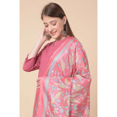 Mayawye Women's Art Silk Printed Dupatta (Pink, Length: 2.25 to 2.50 Mtr)