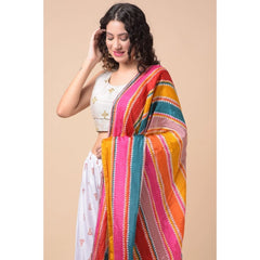 Mayawye Women's Chanderi Printed Dupatta (Multicolor, Length: 2.25 to 2.50 Mtr)