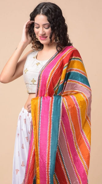 Mayawye Women's Chanderi Printed Dupatta (Multicolor, Length: 2.25 to 2.50 Mtr)