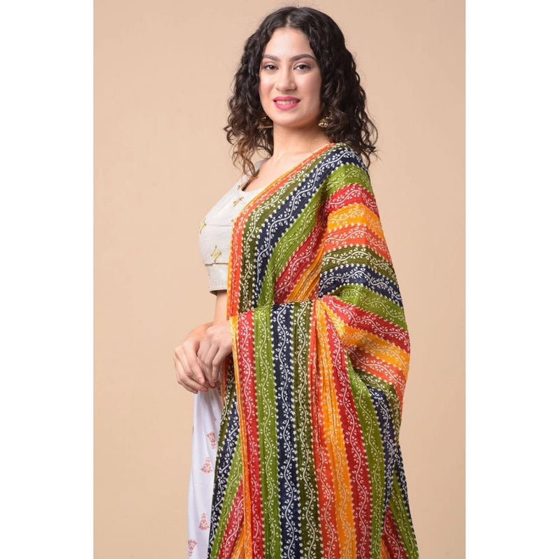 Mayawye Women's Chanderi Printed Dupatta (Multicolor, Length: 2.25 to 2.50 Mtr)
