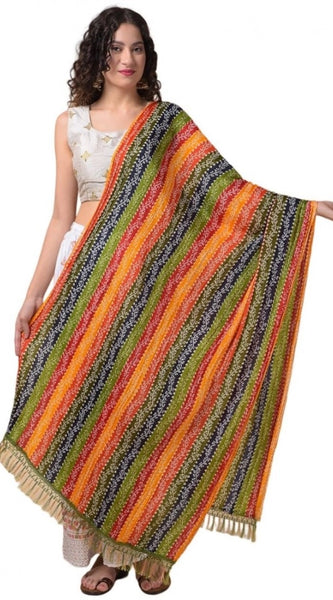 Mayawye Women's Chanderi Printed Dupatta (Multicolor, Length: 2.25 to 2.50 Mtr)