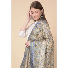 Mayawye Women's Art Silk Printed Dupatta (Grey, Length: 2.25 to 2.50 Mtr)
