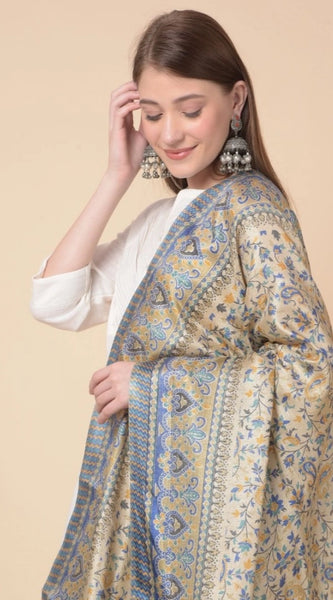 Mayawye Women's Art Silk Printed Dupatta (Grey, Length: 2.25 to 2.50 Mtr)