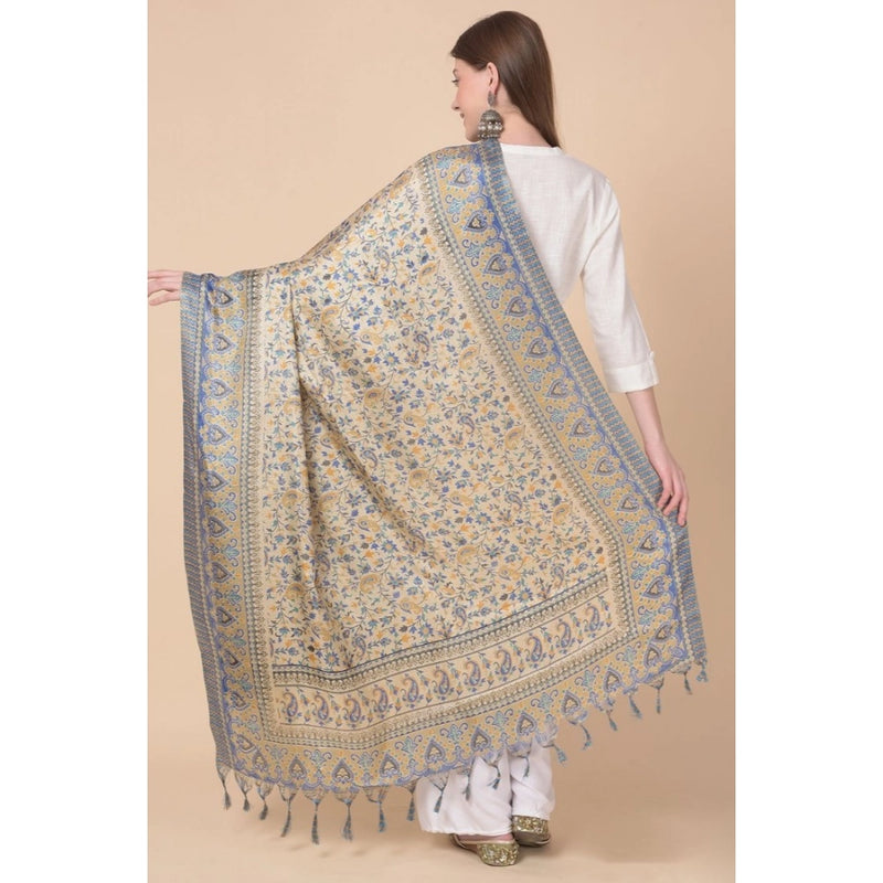 Mayawye Women's Art Silk Printed Dupatta (Grey, Length: 2.25 to 2.50 Mtr)