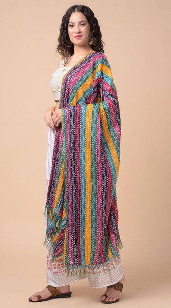 Mayawye Women's Chanderi Printed Dupatta (Multicolor, Length: 2.25 to 2.50 Mtr)