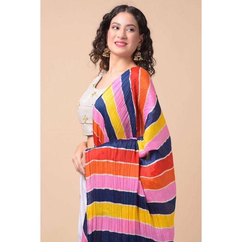 Mayawye Women's Chanderi Printed Dupatta (Multicolor, Length: 2.25 to 2.50 Mtr)
