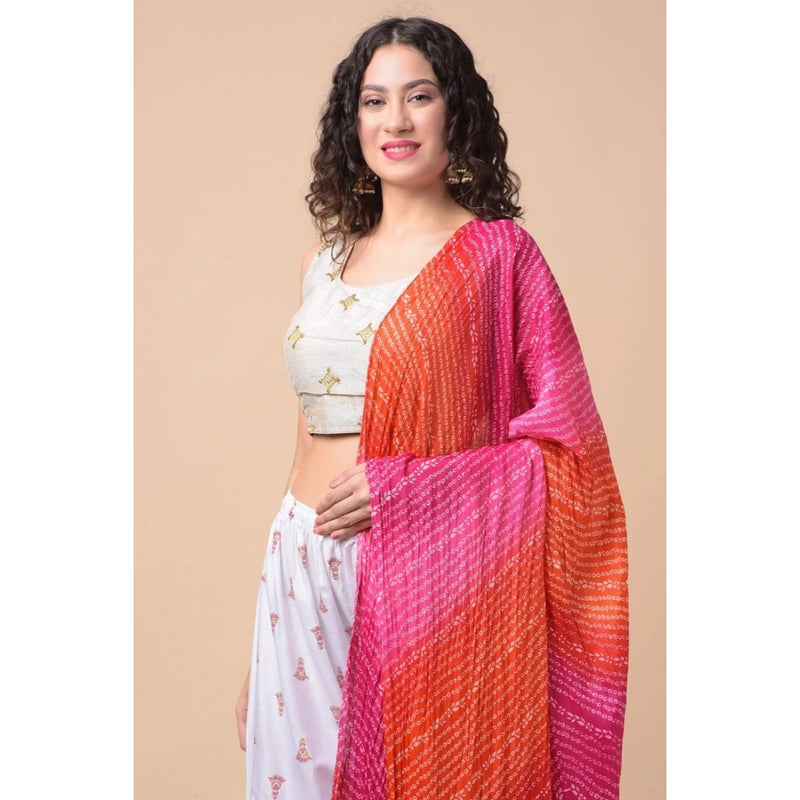 Mayawye Women's Chanderi Printed Dupatta (Multicolor, Length: 2.25 to 2.50 Mtr)