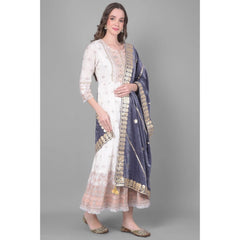 Mayawye Women's Velvet Gotta Patti Dupatta (Grey, Length: 2.25 to 2.50 Mtr)