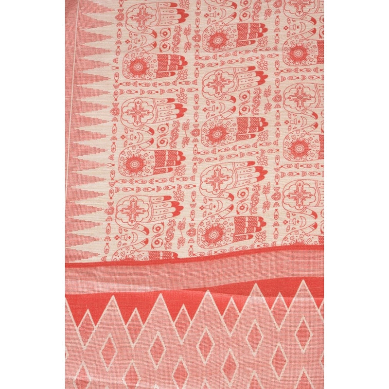 Mayawye Women's Art Silk Printed Dupatta (Orange, Length: 2.25 to 2.50 Mtr)