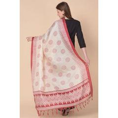 Mayawye Women's Art Silk Printed Dupatta (Maroon, Length: 2.25 to 2.50 Mtr)