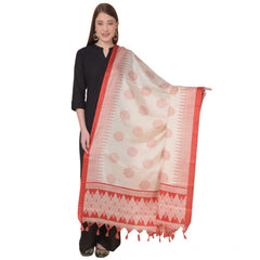 Mayawye Women's Art Silk Printed Dupatta (Red, Length: 2.25 to 2.50 Mtr)