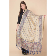 Mayawye Women's Art Silk Printed Dupatta (Gold, Length: 2.25 to 2.50 Mtr)