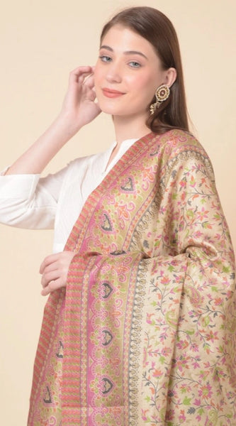 Mayawye Women's Art Silk Printed Dupatta (Pink, Length: 2.25 to 2.50 Mtr)