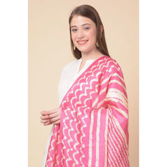 Mayawye Women's Art Silk Printed Dupatta (Pink, Length: 2.25 to 2.50 Mtr)