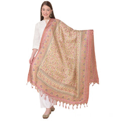 Mayawye Women's Art Silk Printed Dupatta (Pink, Length: 2.25 to 2.50 Mtr)