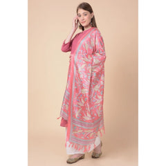 Mayawye Women's Art Silk Printed Dupatta (Pink, Length: 2.25 to 2.50 Mtr)