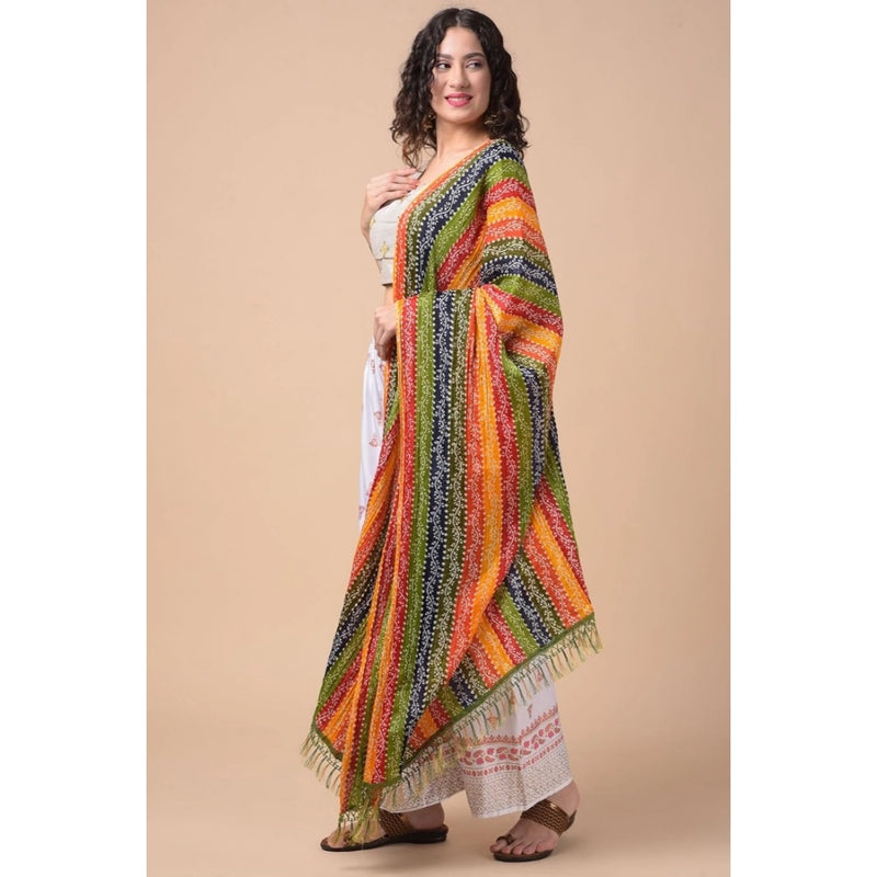 Mayawye Women's Chanderi Printed Dupatta (Multicolor, Length: 2.25 to 2.50 Mtr)