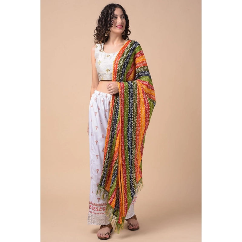 Mayawye Women's Chanderi Printed Dupatta (Multicolor, Length: 2.25 to 2.50 Mtr)