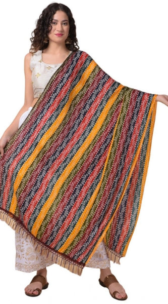Mayawye Women's Chanderi Printed Dupatta (Multicolor, Length: 2.25 to 2.50 Mtr)