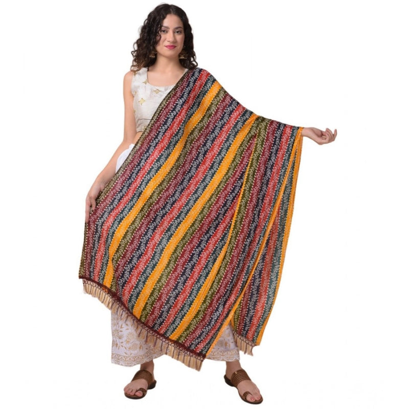 Mayawye Women's Chanderi Printed Dupatta (Multicolor, Length: 2.25 to 2.50 Mtr)