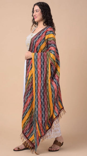 Mayawye Women's Chanderi Printed Dupatta (Multicolor, Length: 2.25 to 2.50 Mtr)