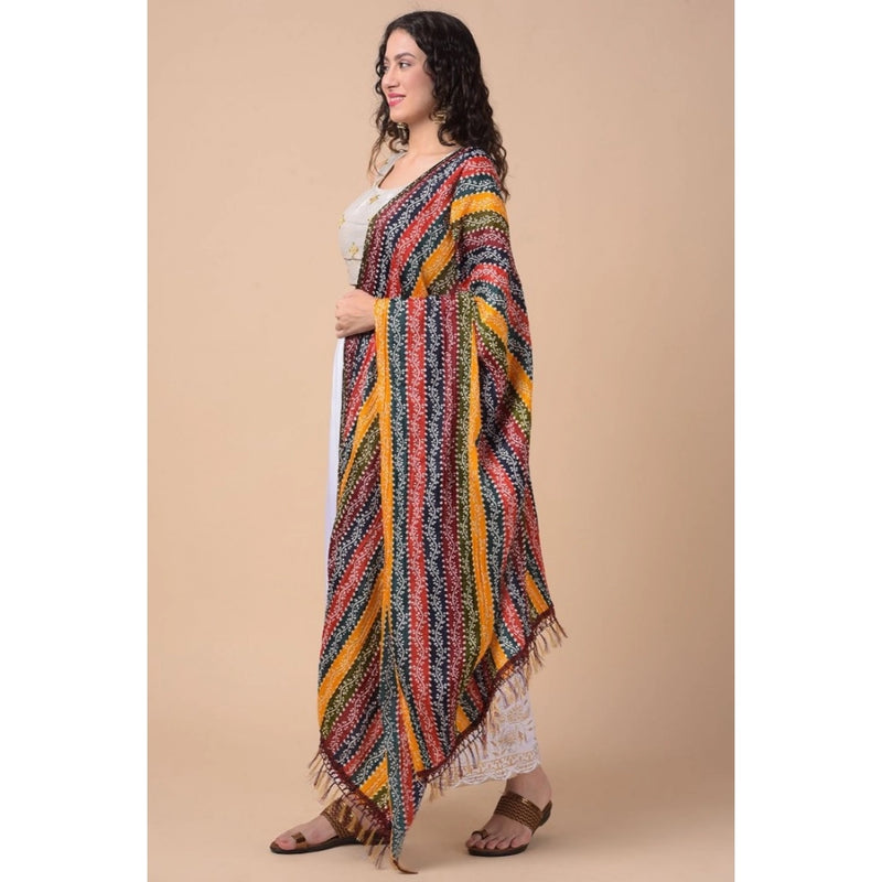 Mayawye Women's Chanderi Printed Dupatta (Multicolor, Length: 2.25 to 2.50 Mtr)