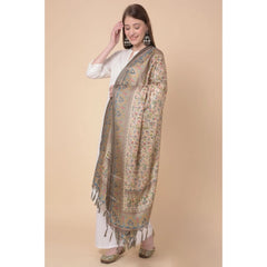 Mayawye Women's Art Silk Printed Dupatta (Light Brown, Length: 2.25 to 2.50 Mtr)