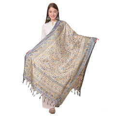 Mayawye Women's Art Silk Printed Dupatta (Grey, Length: 2.25 to 2.50 Mtr)