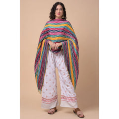 Mayawye Women's Chanderi Printed Dupatta (Multicolor, Length: 2.25 to 2.50 Mtr)