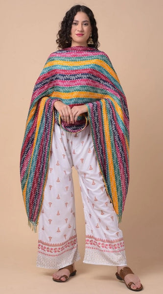 Mayawye Women's Chanderi Printed Dupatta (Multicolor, Length: 2.25 to 2.50 Mtr)