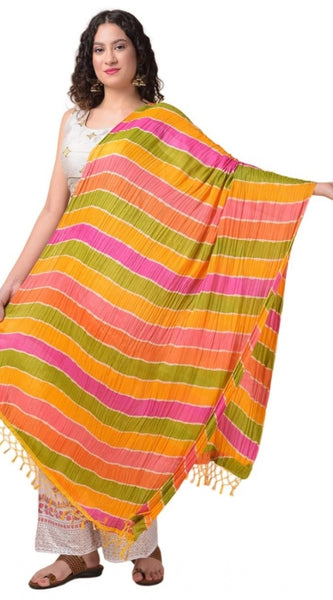 Mayawye Women's Chanderi Printed Dupatta (Multicolor, Length: 2.25 to 2.50 Mtr)
