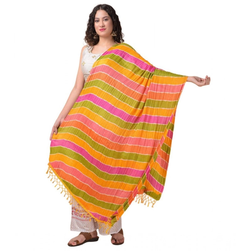 Mayawye Women's Chanderi Printed Dupatta (Multicolor, Length: 2.25 to 2.50 Mtr)