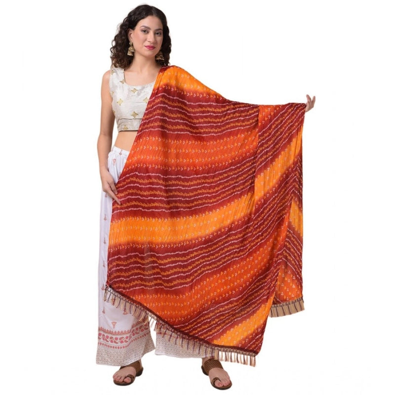 Mayawye Women's Chanderi Printed Dupatta (Multicolor, Length: 2.25 to 2.50 Mtr)